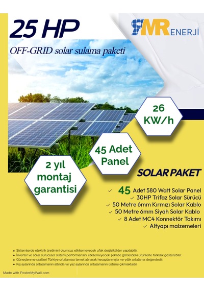 25 Hp- 26 Kw Off-grid Solar Sulama Paketi