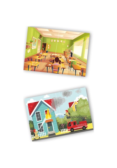 My Sticker Book '' Taşıtlar-meslekler'' , 2li Set Tükenmeyen Sticker Kitabı
