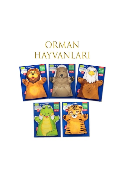 5  Parça  Tox  Orman  Hayvanları  Keçe  El  Kukla  Set  .  Eğitici  Oyuncak