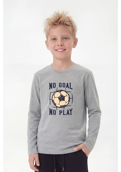 Fyk Kids Yuvarlak Yaka Uzun Kollu Baskı Detaylı Erkek Çocuk Sweatshirt Gri Fyk Kids Yuvarlak Yaka Uzun Kollu Baskı Detaylı Erkek Çocuk Sweatshirt Gri