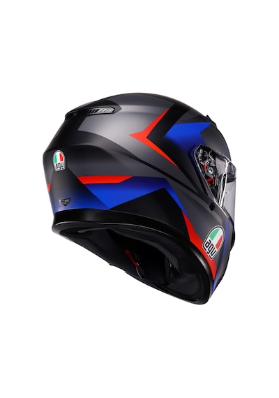 Agv K3 Mplk Striga Kapalı Kask Mat Siyah Mavi