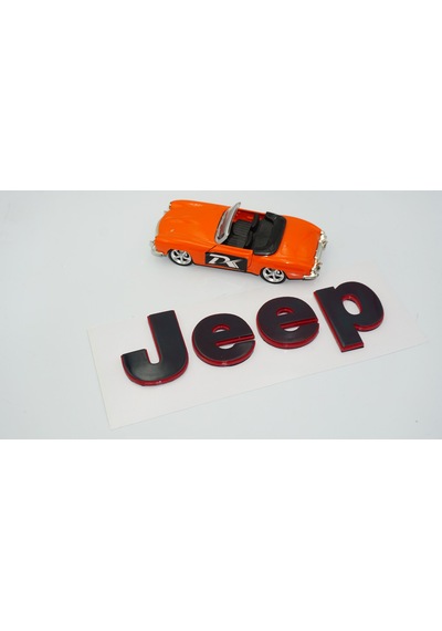 Dk Tuning Jeep Wrengler Gladiator Antrasit Kırmızı Yazı Logo Amblem -