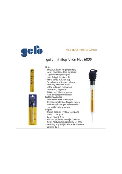 Gefo 6000 Mini Top Akü    Bomesi