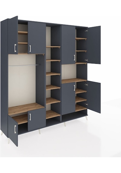 Hyperion Dolap 18 Raflı 8 Kapaklı Tek Askılı 220x44x243 Antrasit-antrasit/çam Antrasıt/atlas Çam Hyperion Dolap 18 Raflı 8 Kapaklı Tek Askılı 220x44x243 Antrasit-antrasit/çam Antrasıt/atlas Çam