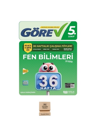 Nitelik Yayınları 5. Sınıf Görev Fen Bilimleri 36 Haftalık Çalışma Föyleri + Telefon Standı
