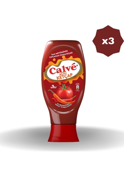 Acılı Ketçap 400 Gr - 3 Adet
