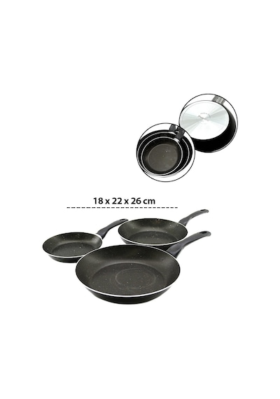 Papilla Ragnar 3 Parça Teflon Tava Seti - 18-22-26 Cm Tek Saplı- 8'li Paket Diğer