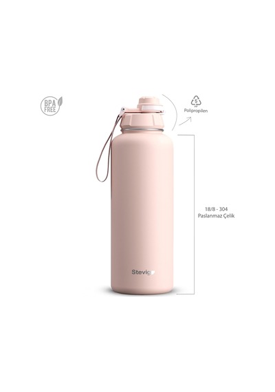 1 Hand Leak-proof Sızdırmaz Çelik Termos 1500 Ml Icy Pink St-255