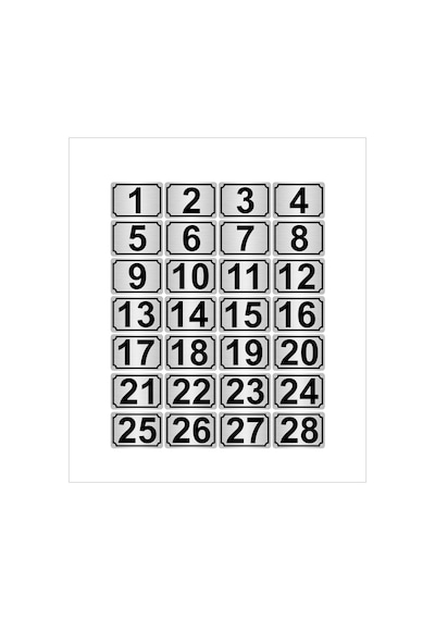 Metal Kapı,Masa,Dolap Numarası 5Cmx7Cm 28 Adet (1…28) (429037488)