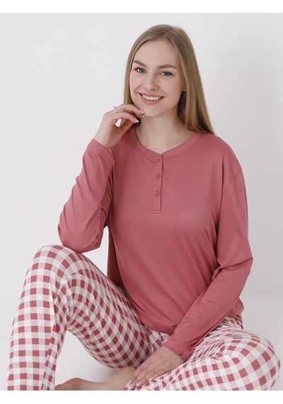 Dofi Kadın Patlı Pijama Takımı - Turuncu