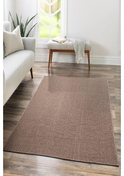Tm-01 Sisal Jut Hasır Model Tek Renk Dokuma Yıkanabilir Toz Vermez Halı Krem Hasır