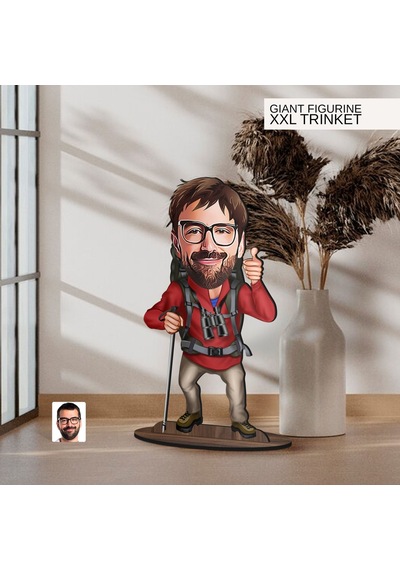 Bk Gift Kişiye Özel Gezgin Karikatürlü Büyük Boy Ahşap Biblo-1 Arkadaşa Hediye , Sevgiliye Hediye, Kişiye Özel Biblolar Kobitmeyen137556 Bk Gift