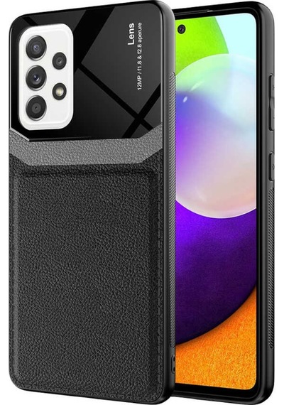 Samsung Uyumlu Galaxy A52S Kilif Lens Deri Görünümlü Tpu Kapak 476394437