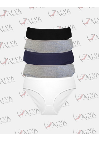 Alya Underwear Kadın Pamuklu Hipster - Slip Külot 5 Farklı Renk 1 Pakette Multicolor -p12