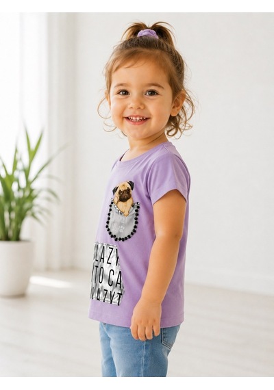 Stsahra Kız Çocuk Mor T-shirt