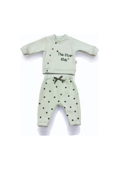Cantoy Bebek İkili The Star Kids Yazılı Şardonlu Eşofman Takım-15171 Mint