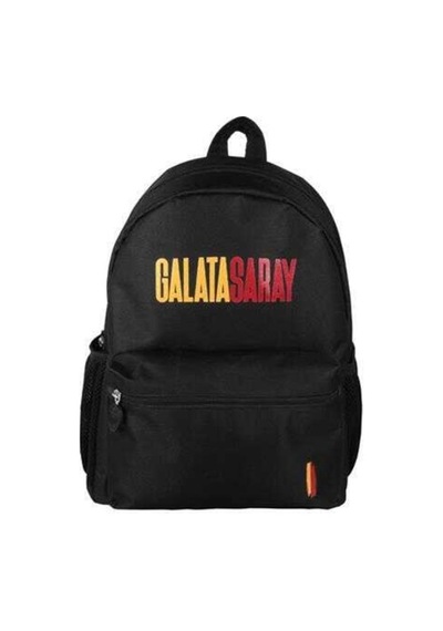 Galatasaray Sarı Kırmızı Baskı Detaylı Siyah Sırt Çantası