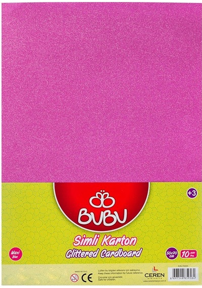 Bu-bu Fon Kartonu Simli 50x70 Pembe 10 Lu Bubu-fk0011