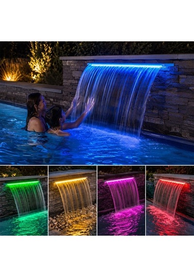Powermaster Pm-37795 Havuz Ve Bahçe Şelale Başlığı 90cm Rgb Led'li Uzaktan Kontrollü