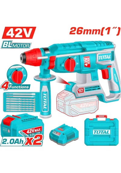 Total TRHLI422682E 42v Li-Ion Akülü Kömürsüz Kırıcı Delici