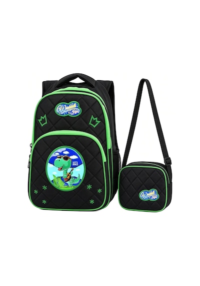Yarasa Dinozor İlkokul Okul Çantası Beslenme Çantası Sırt Çantası 2'li Set 37 X 27 X 20 Cm Çok Renkli