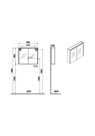 VitrA Core Dolaplı Ayna 80 Cm Led 66911 Krom