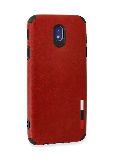 Newface Samsung Galaxy Uyumlu J7 Pro / J730 Kılıf Loop Deri Silikon Semeglbl - 76 - Kırmızı