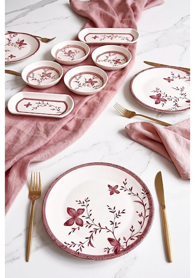 Verna Pembe 14 Parça 6 Kişilik Kahvaltı Takımı, Lüx Kahvaltı Seti Diğer