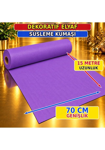 15x70 Cm Mor Tela Kumaş Mor Elyaf Kumaş Noel Yılbaşı Süsleme Kumaşı