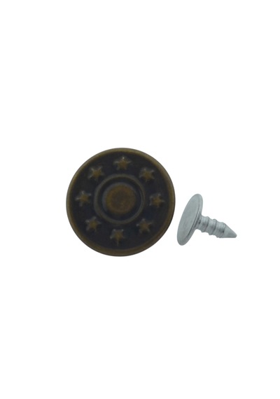 Büyük Boy 10 Adet Kot Pantolon Düğmesi Antik Sarı Bronz 17mm