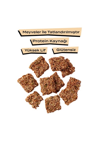 Hurmalı Tohum Kraker - Glutensiz Atıştırmalık, İlave Şekersiz, Hurma Püresi Ve Ayçekirdeği, Yüksek Lif Ve Protein Kaynağı, 55 G