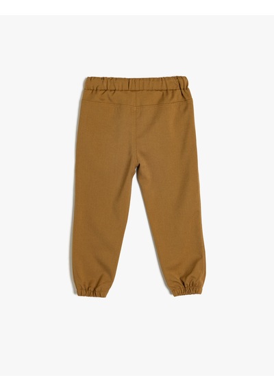 Koton Jogger Pantolon Beli Bağlamalı Cepli Deve Tüyü 5wmb40015tw Taba