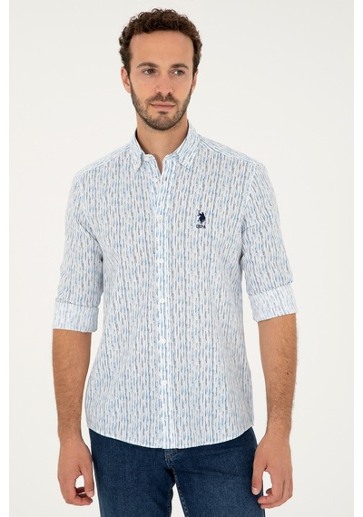 U.s. Polo Assn. Erkek Açık Mavi Gömlek Desenli 50282825-vr003 Açık Mavi