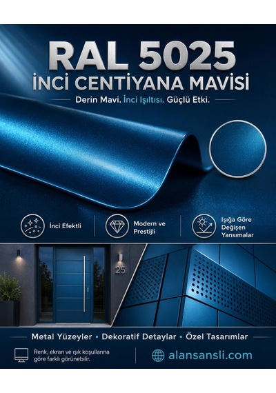 Pamukkale Enamel Sentetik Parlak Yağlı Boya 2.5 Kg Ral 5025 İnci Centiyana Mavisi