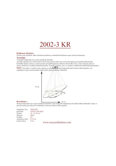 Eray Aydınlatma 2002-3 Krom Led Avize