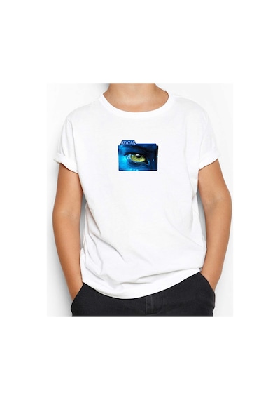 Zepplin Giyim Avatar The Way of Water Blue Line Beyaz Çocuk Tişört Beyaz