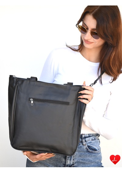 Jara Bag Juno Kadın Omuz Ve Çapraz Çanta Geniş Hacimli, Yumuşak Dokulu Ve Çok Bölmeli Siyah