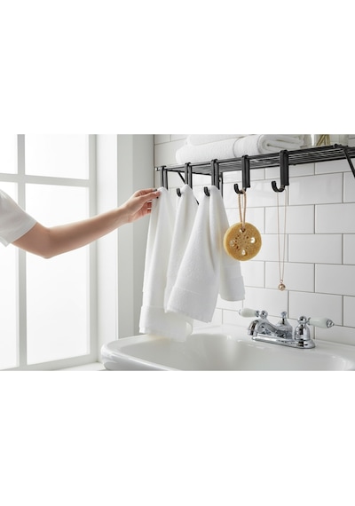 Karteya 10 Adet Siyah Kanca Askı Banyo Ve Mutfak Rafları İçin Plastik Asma Aparatı Siyah