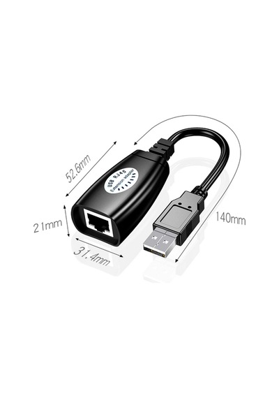 Usb Extrender, 50 Metre Rj45, Usb Uzatma Kablosu, Cat5 Cat6 Uyumlu,
