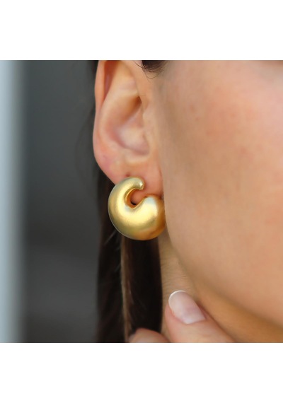 Yan Bottega Gold Bombeli Gümüş Küpe Gümüş