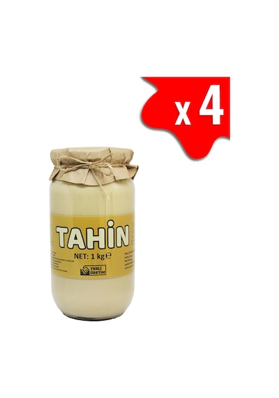 Laçoko Şekersiz Vegan İnce Öğütülmüş Susam Tahin Cam Kavanoz 4 x 1 KG
