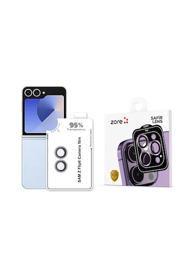 Mobilefix Galaxy Uyumlu Z Flip 6 Cl-11 Safir Parmak İzi Bırakmayan Anti-reflective Kamera Len Mavi