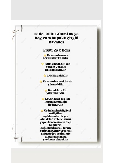 1700 Ml Cam Kavanoz Kapaklı Bakliyat, Baharat & Kuru Gıda Saklama Kabı Şeffaf, Dayanıklı Cam