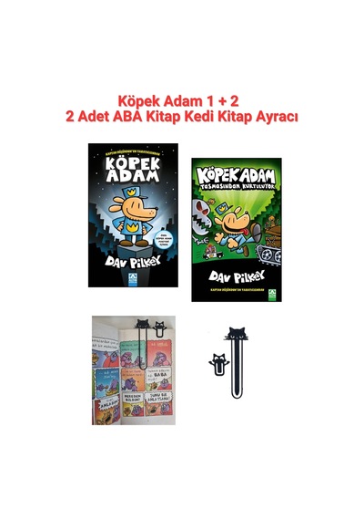 Aba Kitap Kitap Ayracı + Köpek Adam 1 + Köpek Adam 2 , Köpek Adam Serisinin İlk 2 Kitabı Set