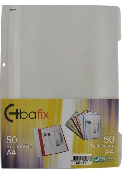 Bafix Telli Dosya Beyaz 50 Adet