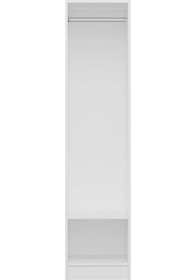 Minar Kale 1 Kapaklı Dolap Beyaz - Antrasit Çizgili Mebran 190cm