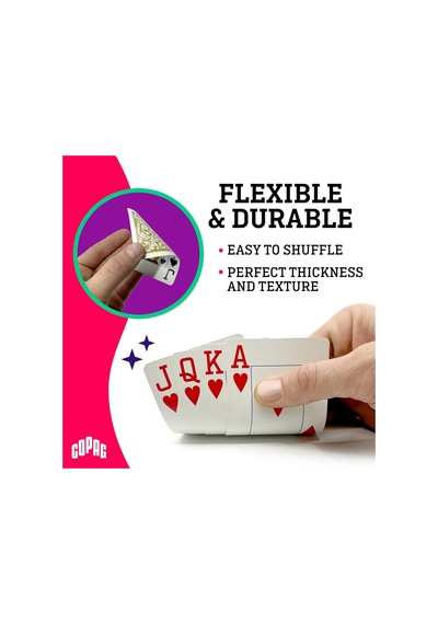 Copag Elite%100 Plastik Oyun Kartları, Poker Boyu Jumbo Endeks Tek Deste, Altın Sarısı