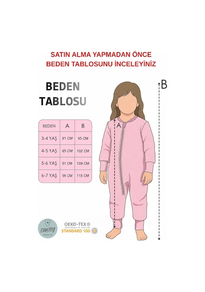 Cantoy Kız Erkek Çocuk Kalın Elyaf Dolgulu 2.5 Tog Desenli Uyku Tulumu Beyaz-pembe