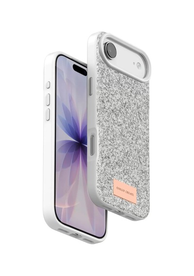 Onegif Apple İphone 17 Air Bright Simli Kapak - Beyaz Gümüş
