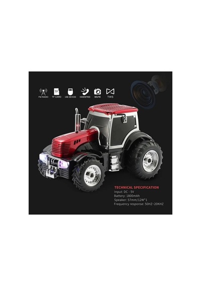 Traktör Görünümlü Bluetooth Hoparlör Sd Kart Usb Fm Radyolu Şarjlı Taşınabilir Speaker